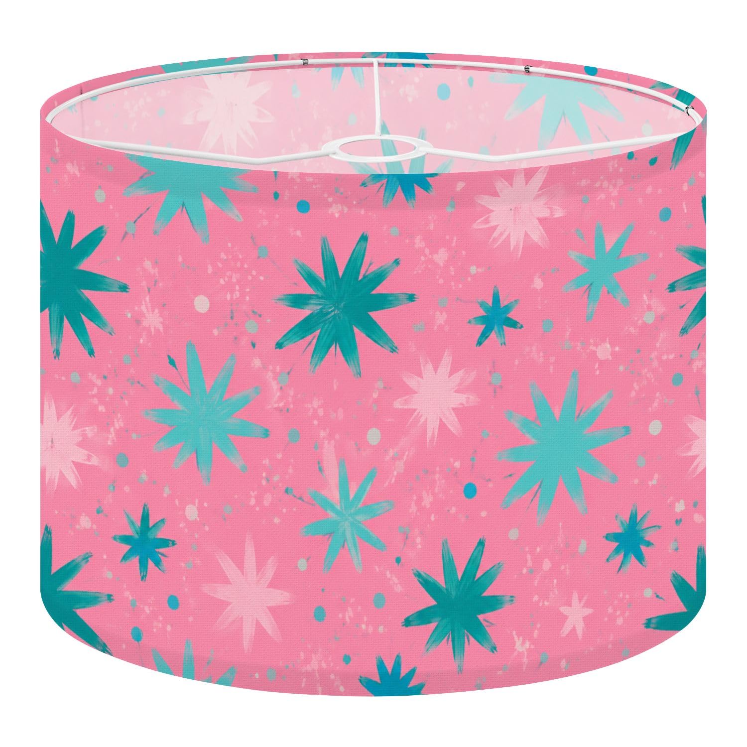 Deruinvaio Multi1 2Pcs 13In Lampshade Lamp Shade Pink Teal Light Pink Starburst For Ceiling Light, Table Lamp Floor Lamp Easy Assembly Replacement Light Shade