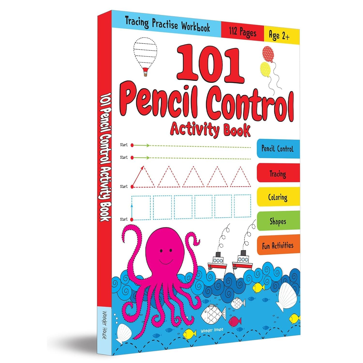 101 Pencil Control Activity Book For Kids: Tracing Practise Book | Age 2+ and up | 4 hours of writing activities Paperback – 28 February 2022