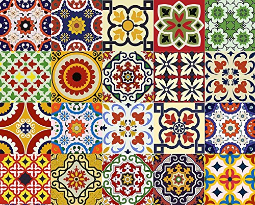 24 PC Set Tiles Stickers Bathroom & Kitchen Wall Decals Easy to Apply Just Peel and Stick Home Decor 4x4 Inch Backsplash D