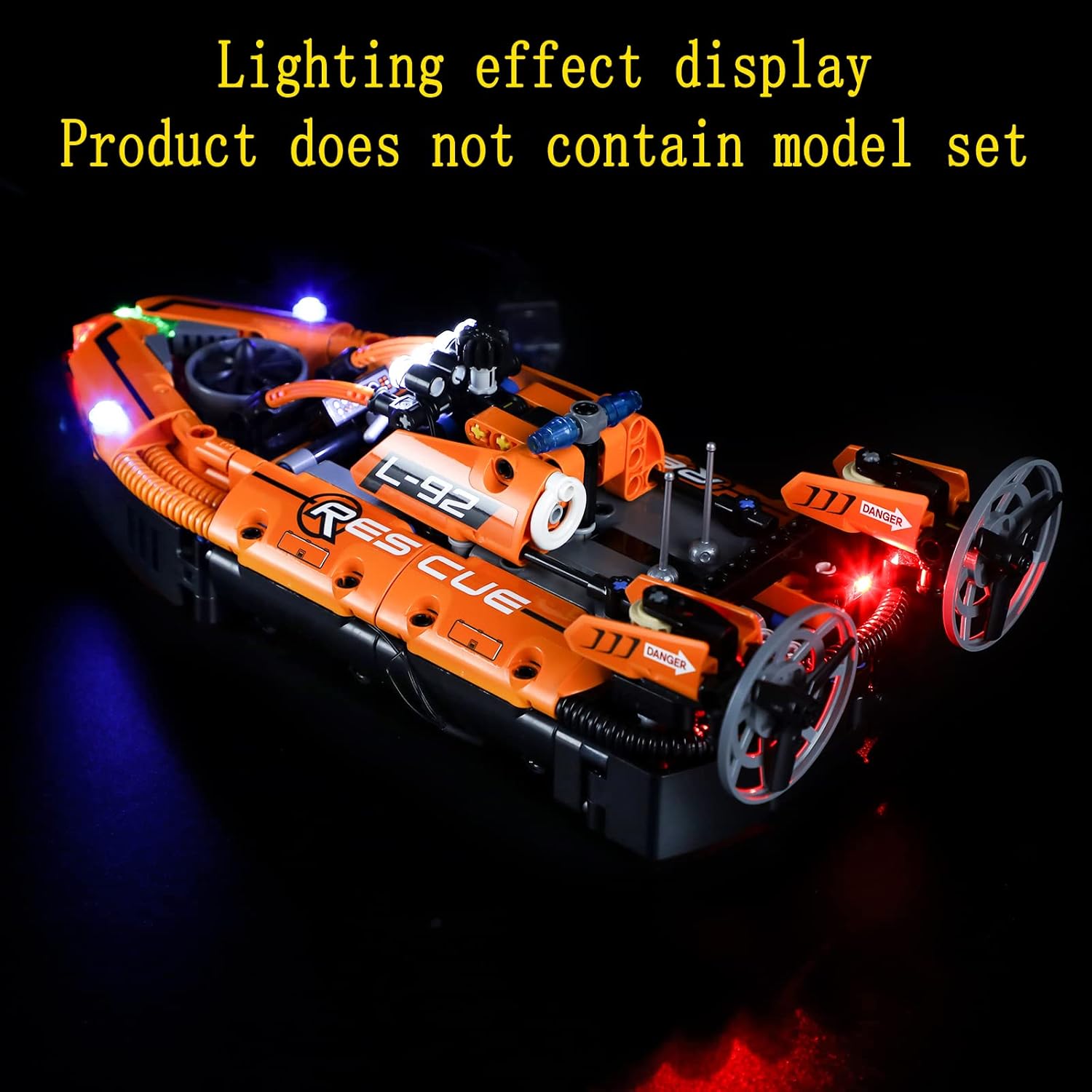 GEAMENT LED Light Kit Compatible with Lego Rescue Hovercraft - Lighting Set for Technic 42120 Building Model (Model Set Not Included)