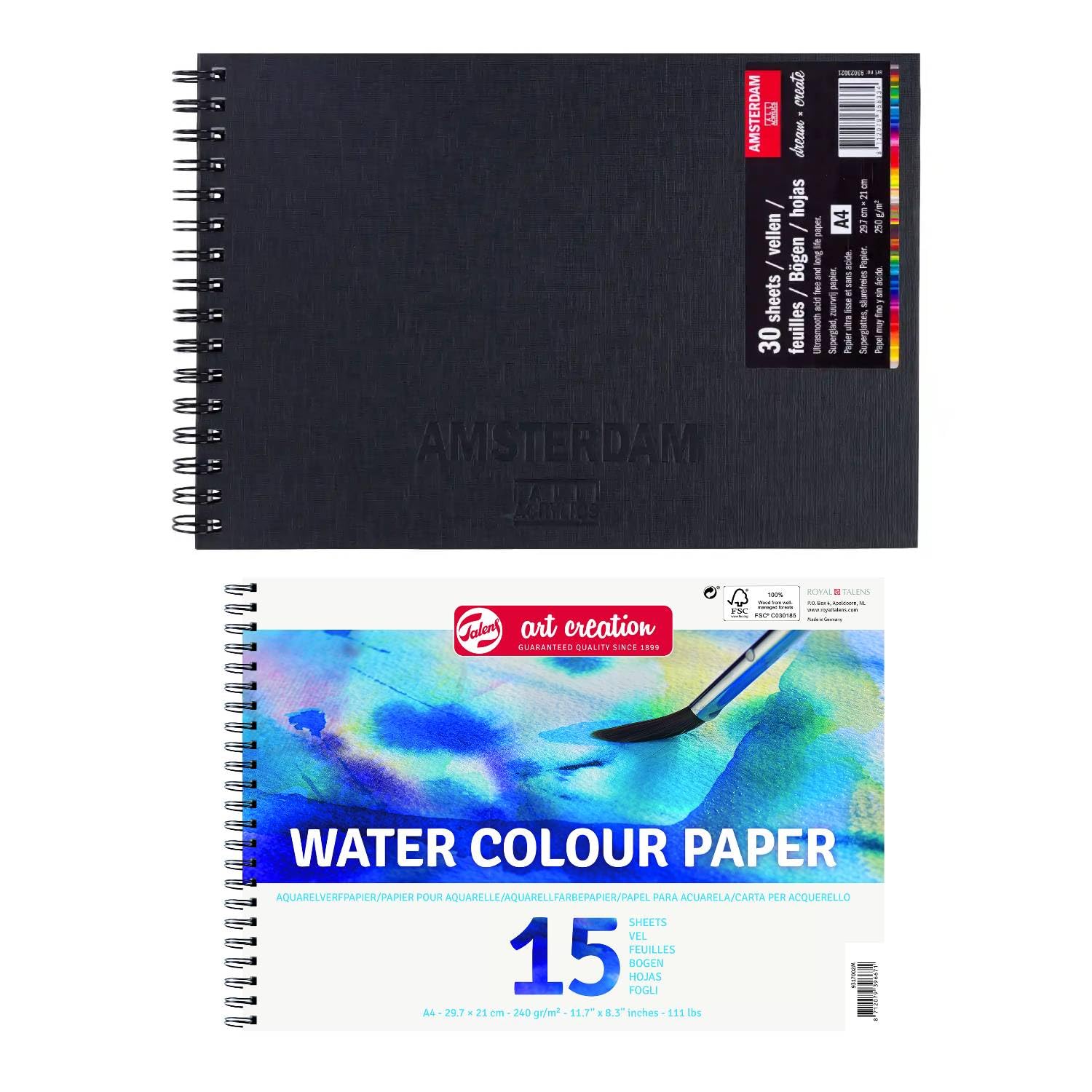 Aquarellfarben Set für Anfänger 8 x 12 ml mit 12 Aquarellbuntstiften