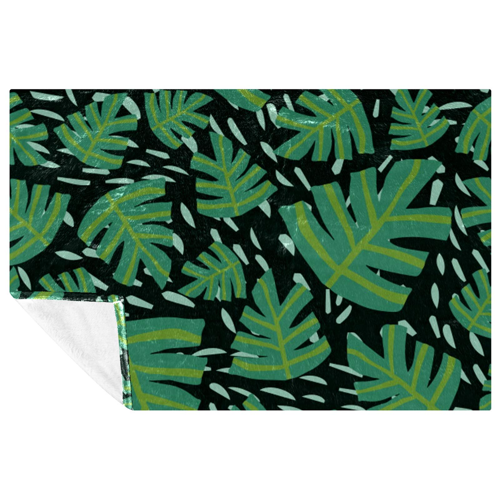 Couverture douce anti-froid canapé lit pique-nique imprimé Monstera