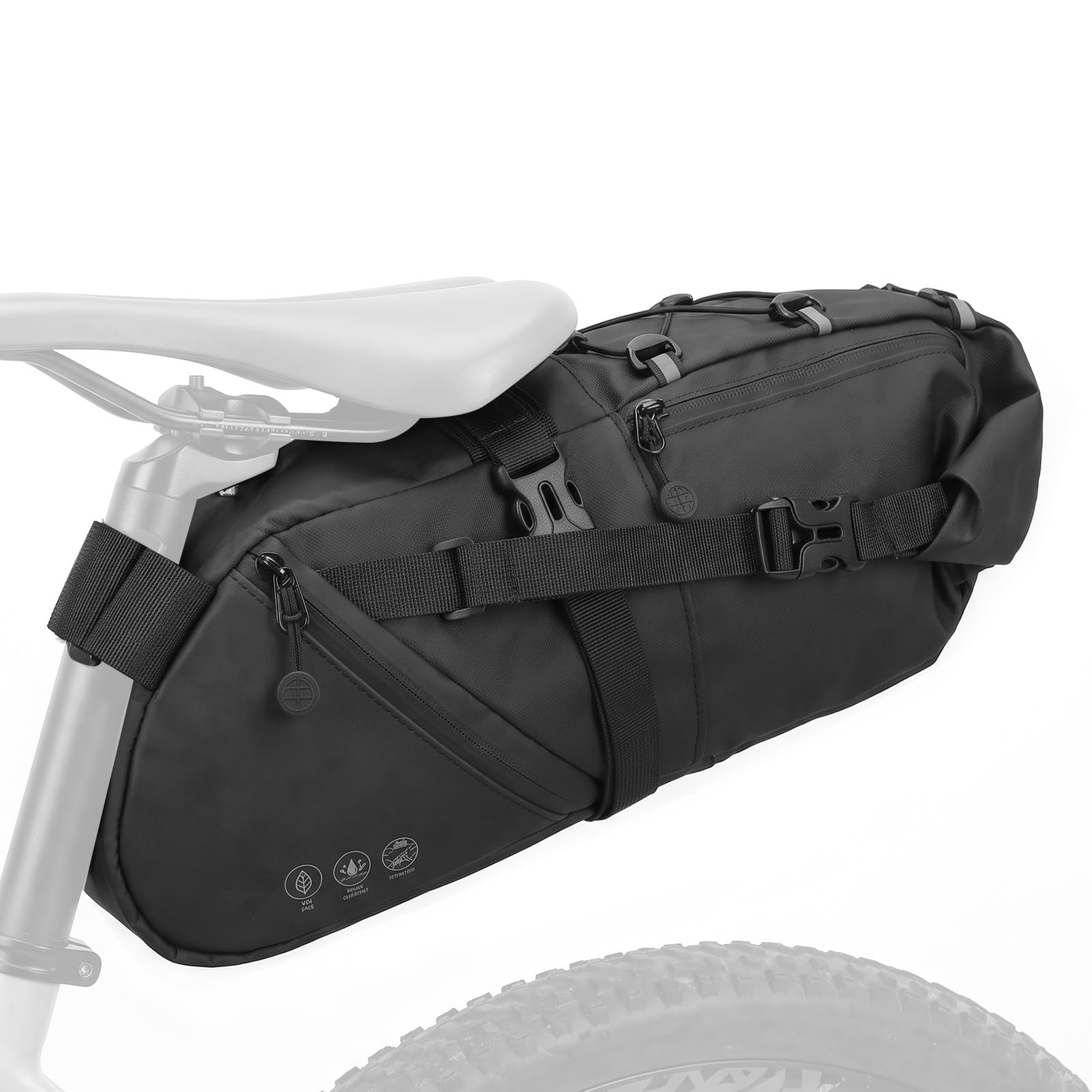 Gugxiom Borsa da sella da 12 l, impermeabile, tenuta super salda