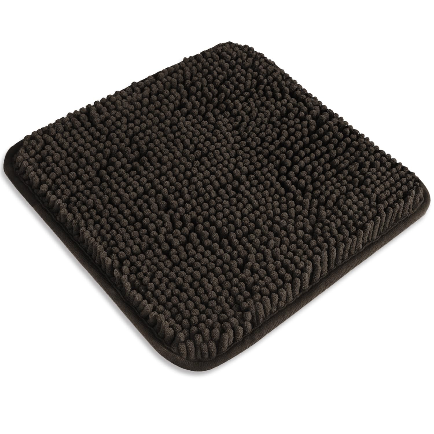 PureSwan Small Bathroom Rug 12"x12" – Washable and Absorbent Mini Bath Mat, Non Slip, Thick Soft Chenille Bath Rugs for Bathroom, Shower, Locker Rug(Chocolate Brown) — image 1