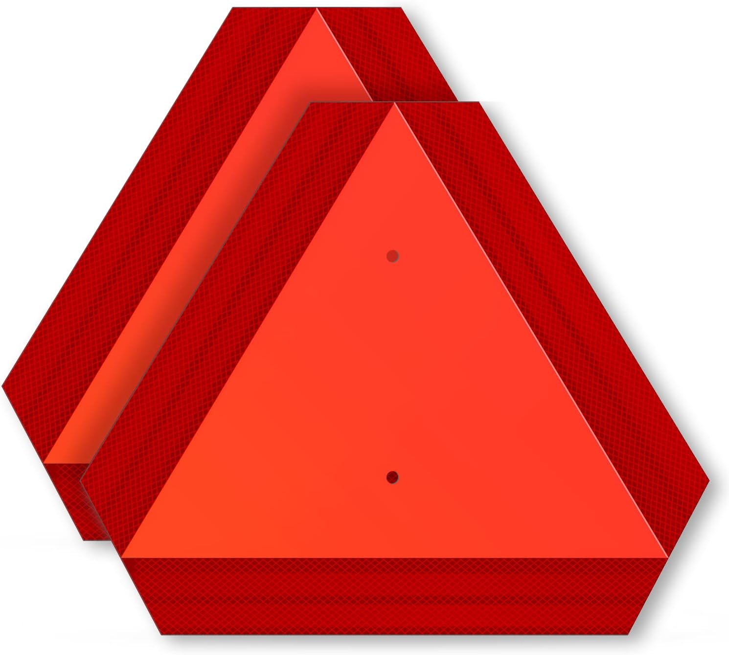 SWEETAPRIL Slow Moving Vehicle Sign, Rust Free Aluminum Slow Moving Vehicle Triangle Signs, 14"X16", 40-Mil Thick Diamond Grade Reflective For Golf Cart, Tractor, Utv, Safety Signs (Orange-red