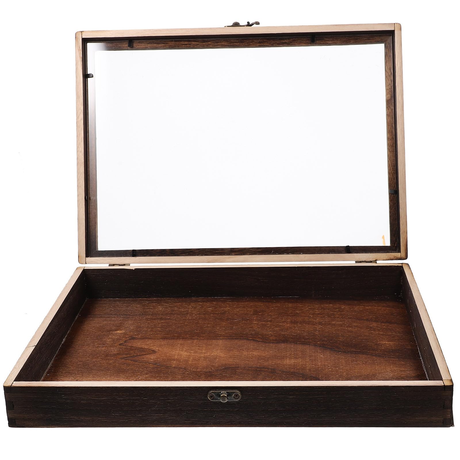 ibasenice Caja de muestras Vintage, Caja de Madera para muestras, Vitrina, compacta, con Tapa Transparente, para especímenes y Monedas, protección y almacenaje Varios Estilos