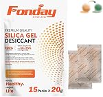 100g x 10 Boîtes Fonday Rechargeable Silica Gel Desiccant Packets Réactiver rapidement Sacs de déshydratant Absorbeurs d'humidité pour les bacs de stockage, Valises, Coffre-fort, 3D Filaments, électronique