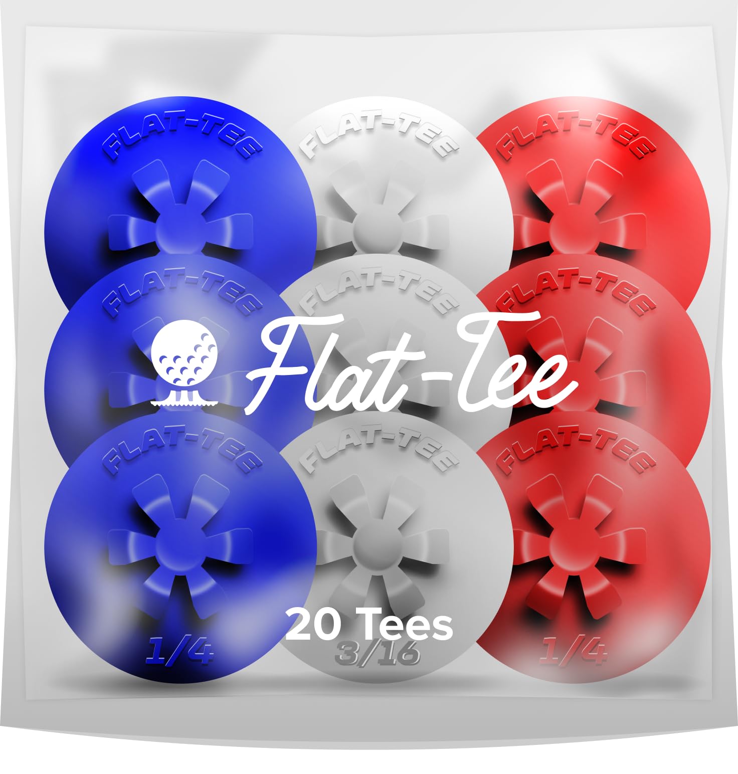 Golf Tee (Driving Ranges, Indoor/Virtual Golf Simulators, Tundra/Winter Golf, Consistent Height, USGA Conforming, Par 3 Tee, Virtually Unbreakable, Multicolor)