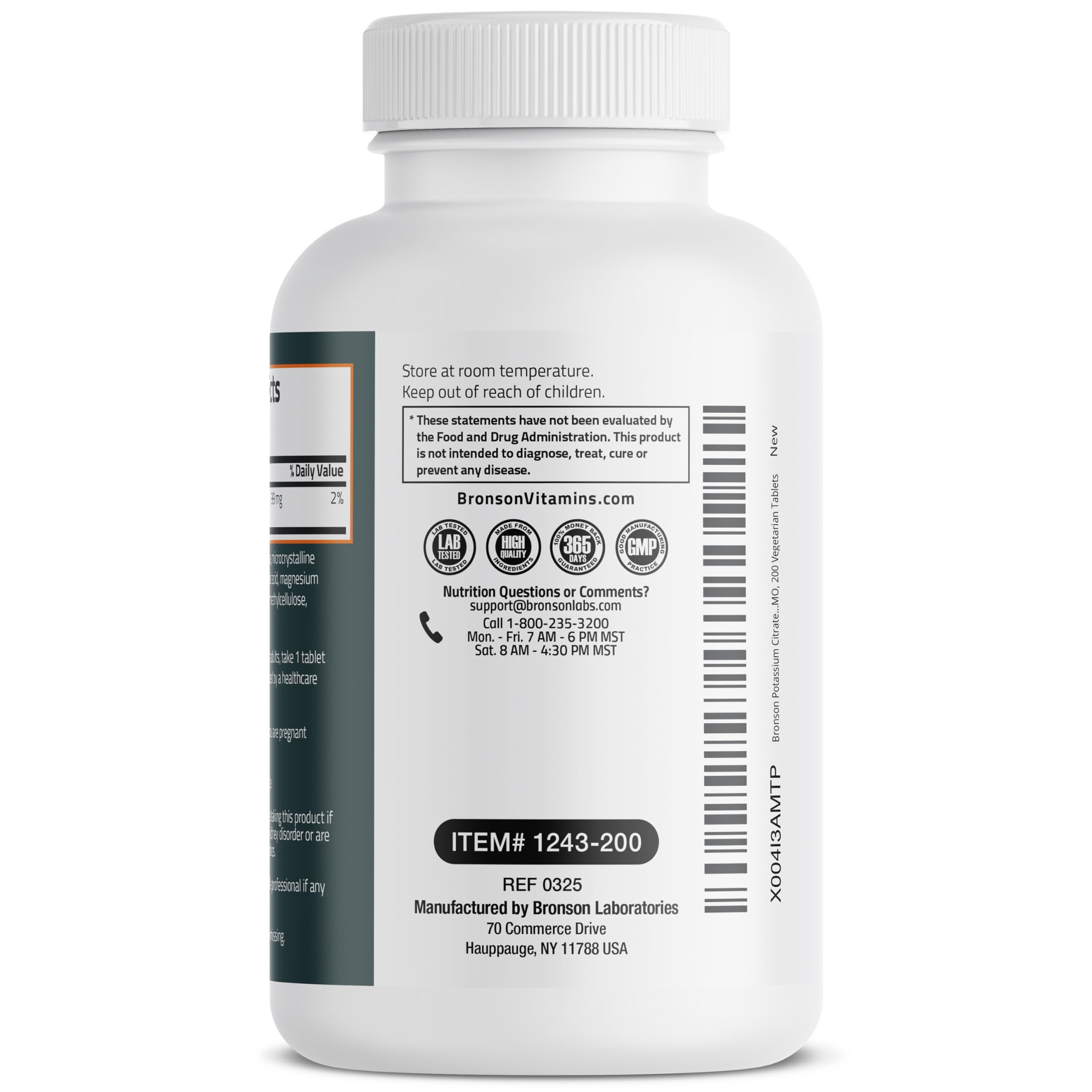 Bronson Potassium Citrate 99 mg, 200 Vegetarian Tablets — Amazon image 7