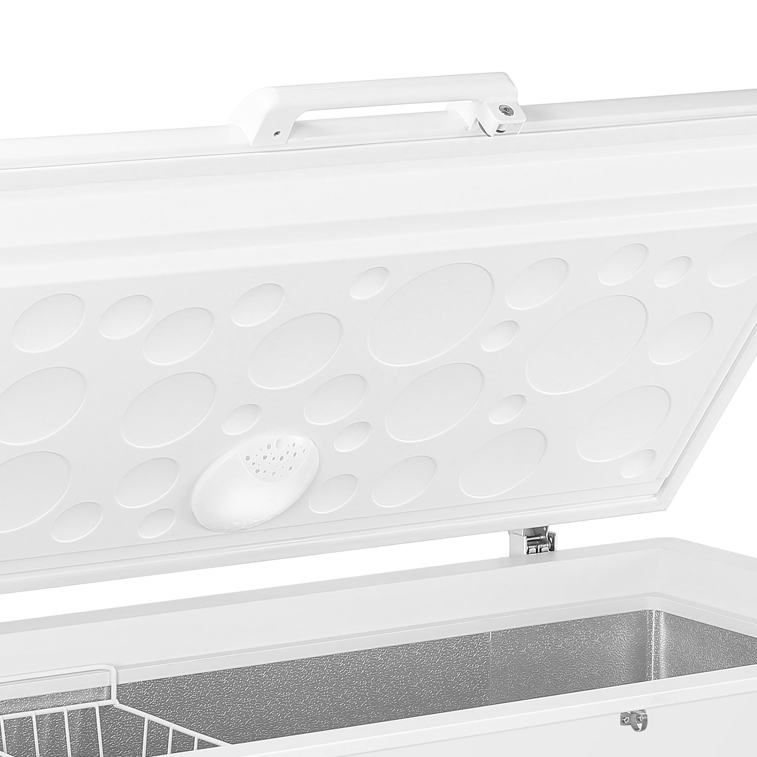 Haier HCE321C Gefriertruhe 319 L Tiefkühltruhe mit Innenbeleuchtung Super-Gefrierfunktion antibakterieller Dichtung 2 Metallkörben Energieklasse D