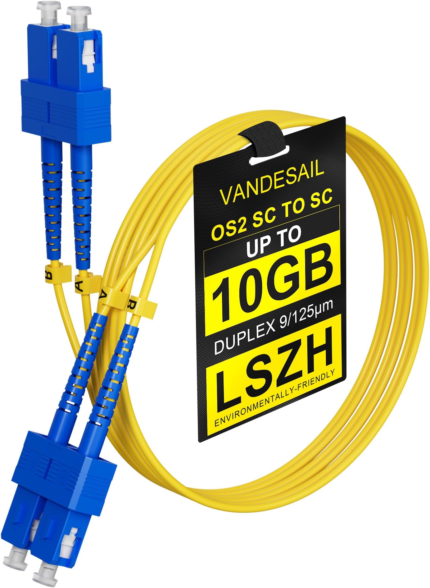 SC to SC Single Mode Fiber Patch Cable 1M, OS2 Fiber Cable 1G/10GB Duplex SMF Jumper Optical Patch Cable 9/125µm LSZH for QSFP Transceiver -1M(3.28FT) 1pack