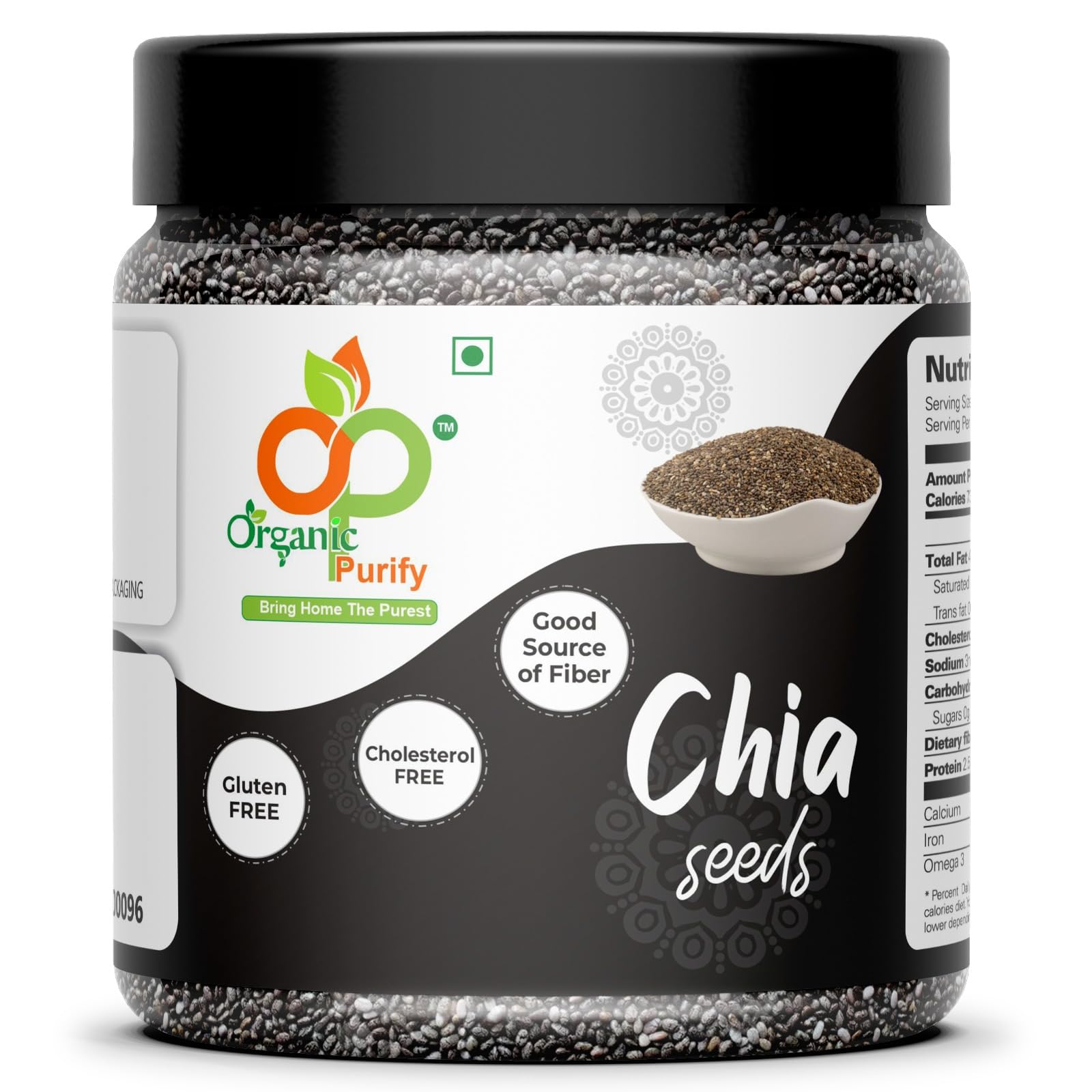 Organic Purify Raw Unroasted Chia Seeds with Omega 3 and Fiber for Weight Loss 150 Gram | Chia Seeds (150) JAR PACK (B0D2P4BZ3D) Amazon Price History, Amazon Price Tracker