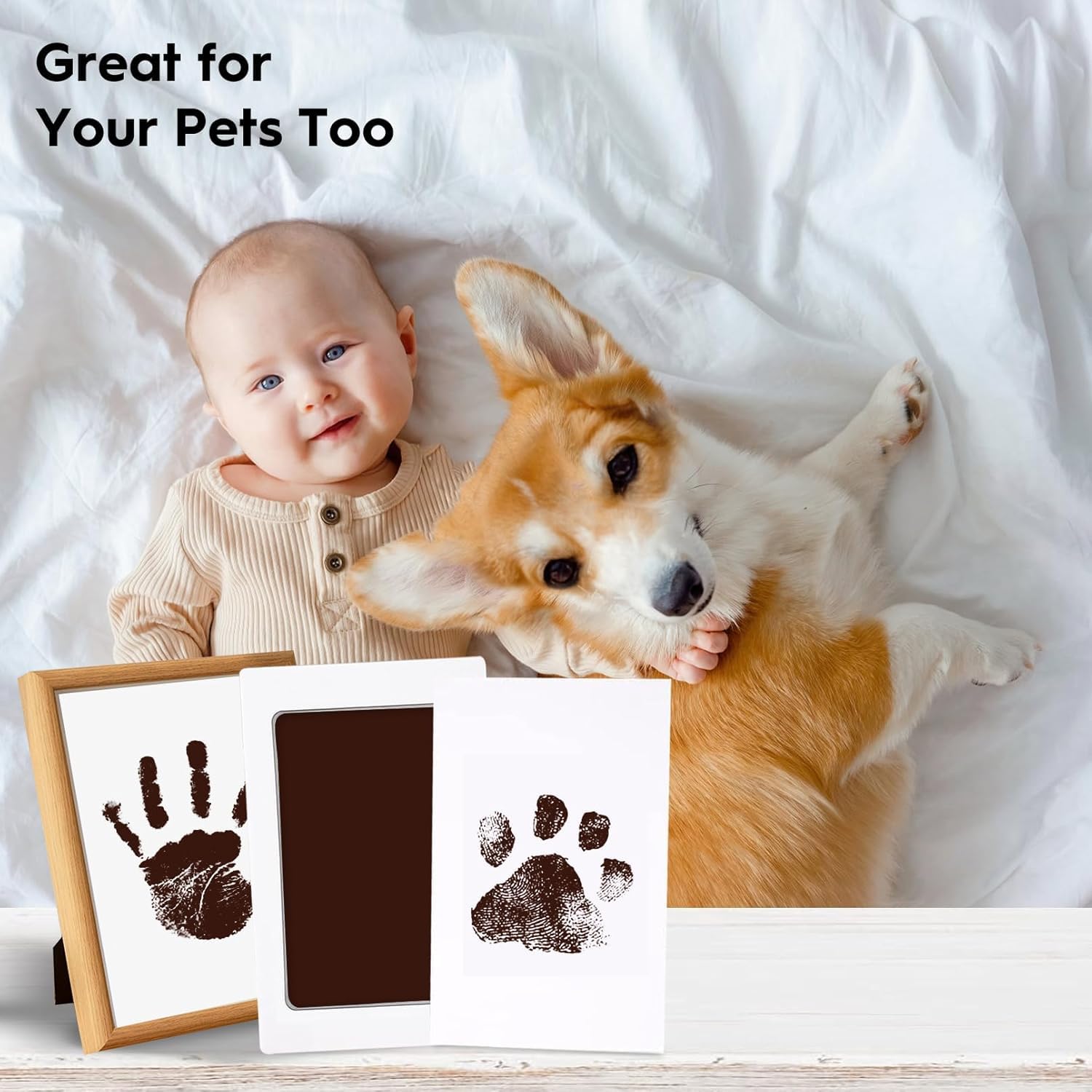 TATUNER Baby Hand and Footprint Kit Inkless - Mess Free Ink Pad, Paw Print Kit for Dogs and Cats, Safe Clean Touch Ink Pads for Newborn Handprints — view 39