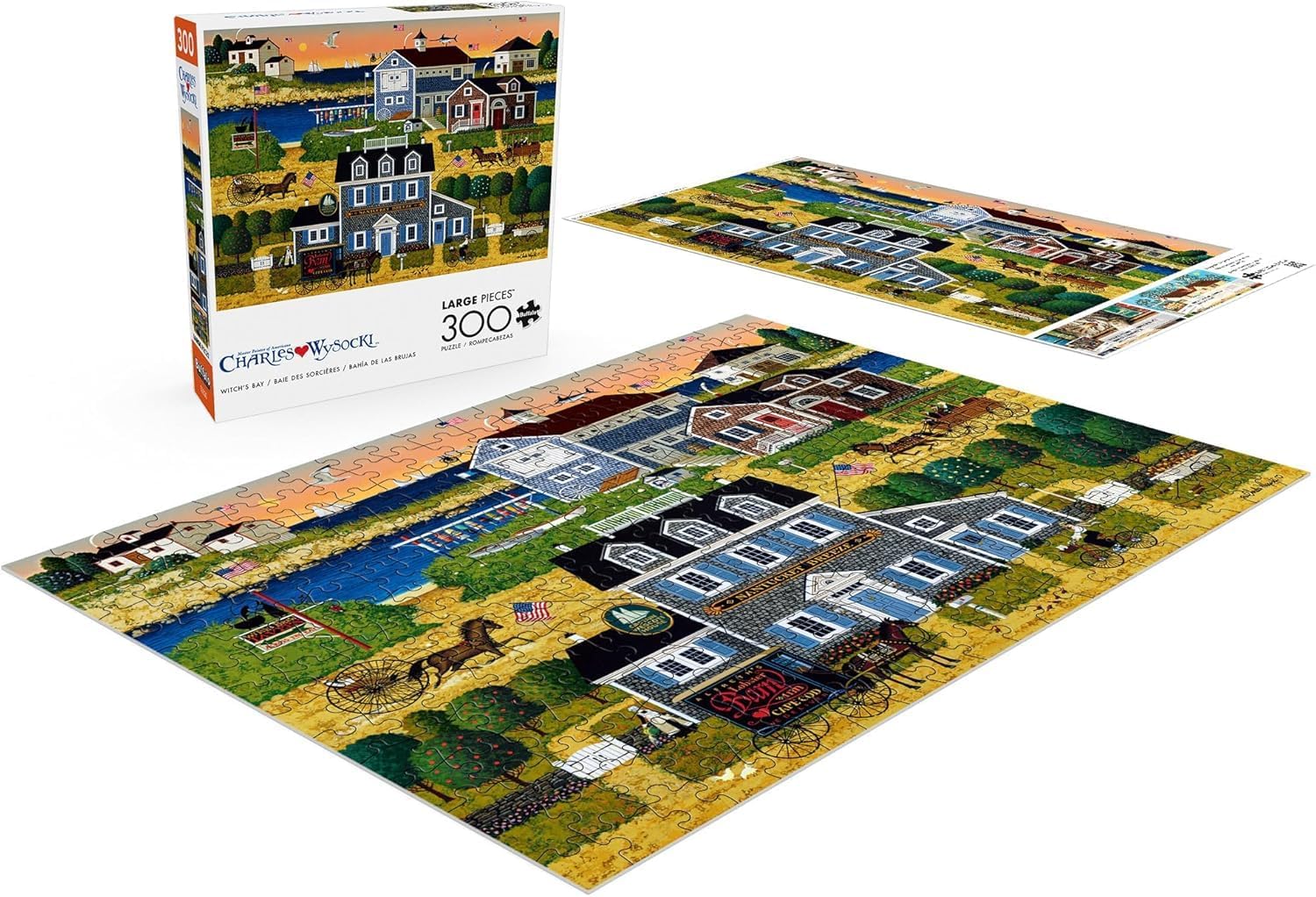 Buffalo Games - Charles Wysocki - Witch's Bay - 300 Piece Jigsaw Puzzle for Adults -Challenging Puzzle Perfect for Game Nights - Finished Size is 21.25 x 15.00