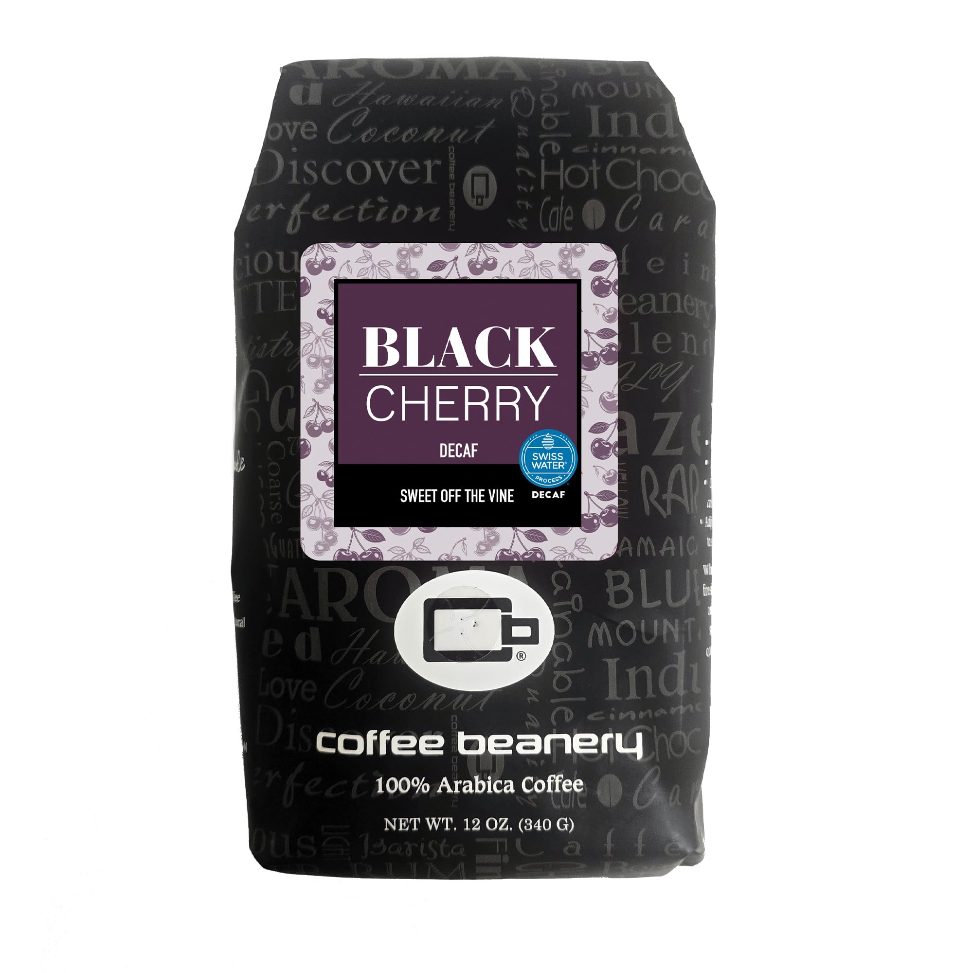 Coffee Beanery Black Cherry Flavored Coffee Swiss Water Process Decaf | 100% Specialty Arabica Coffee | 12oz bag (Coarse)