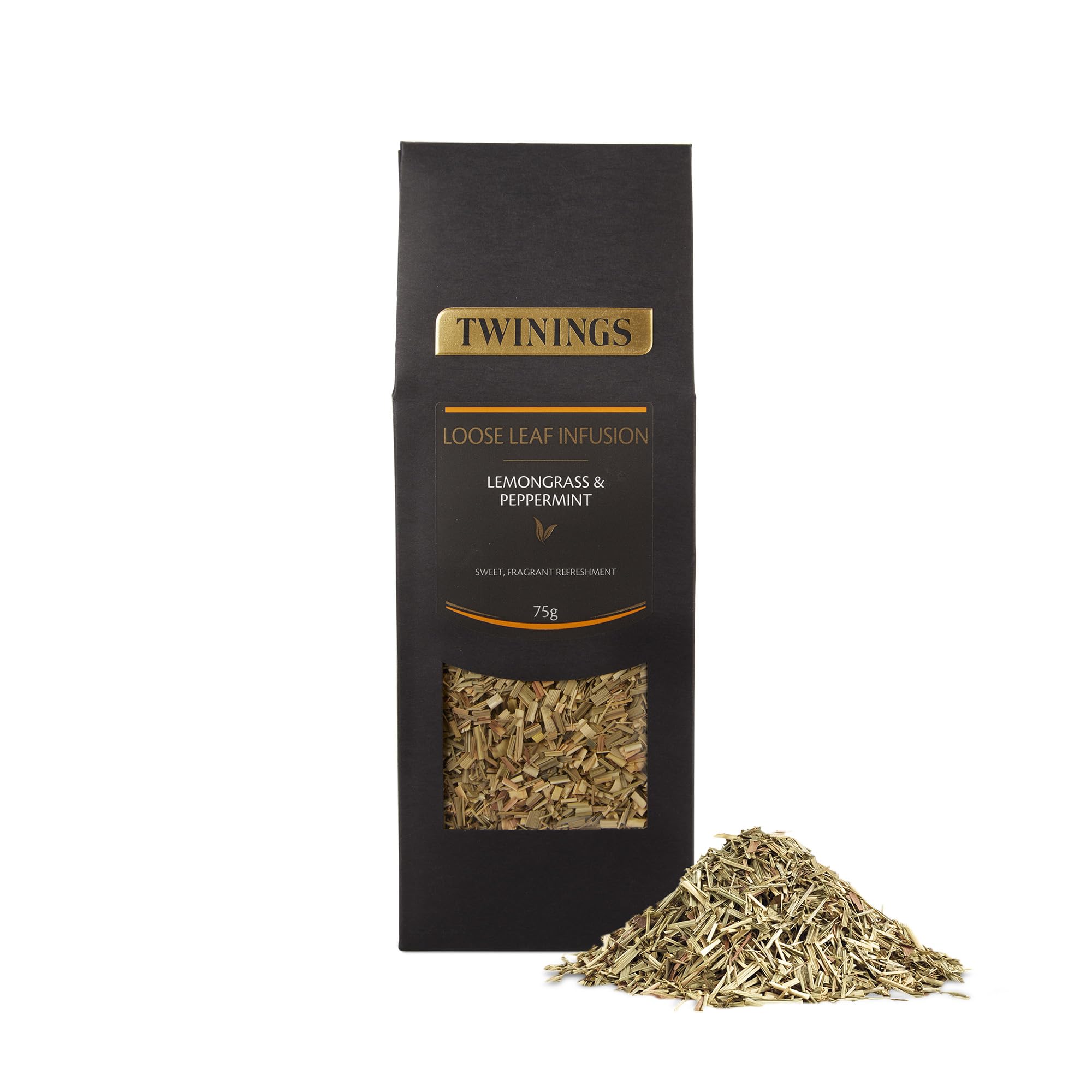 Twinings Lemongrass & Peppermint Loose Leaf Infusion Herbal Tea, 2.65 Ounce (75g) Pouch, Naturally Caffeine-Free, Enjoy Hot or Iced