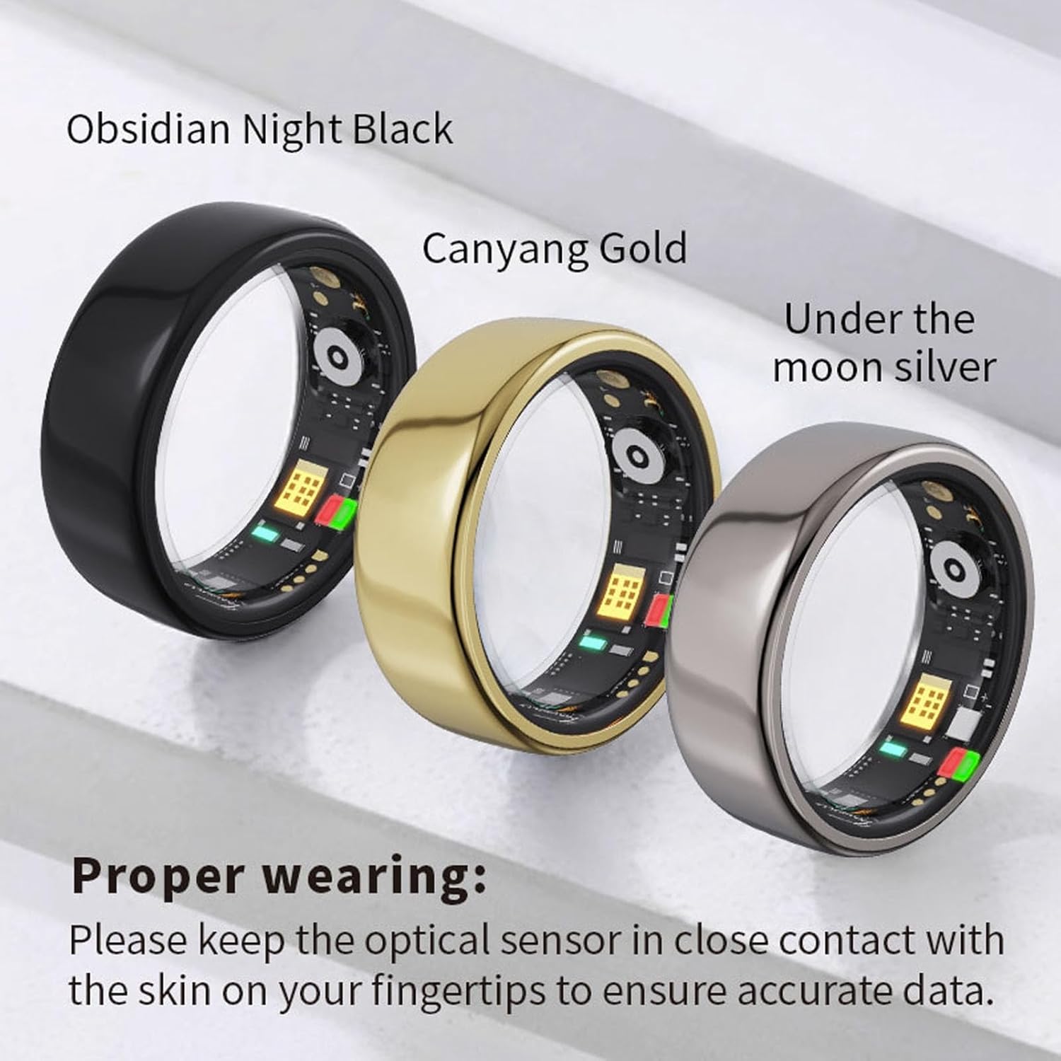 Zopsc Smart Rings with Charging Case, Fitness Trackers for Women & Men with Calories Montoring, Step Counter, Health Rings with Remote Care for Your Parents or Loved Ones (8#)