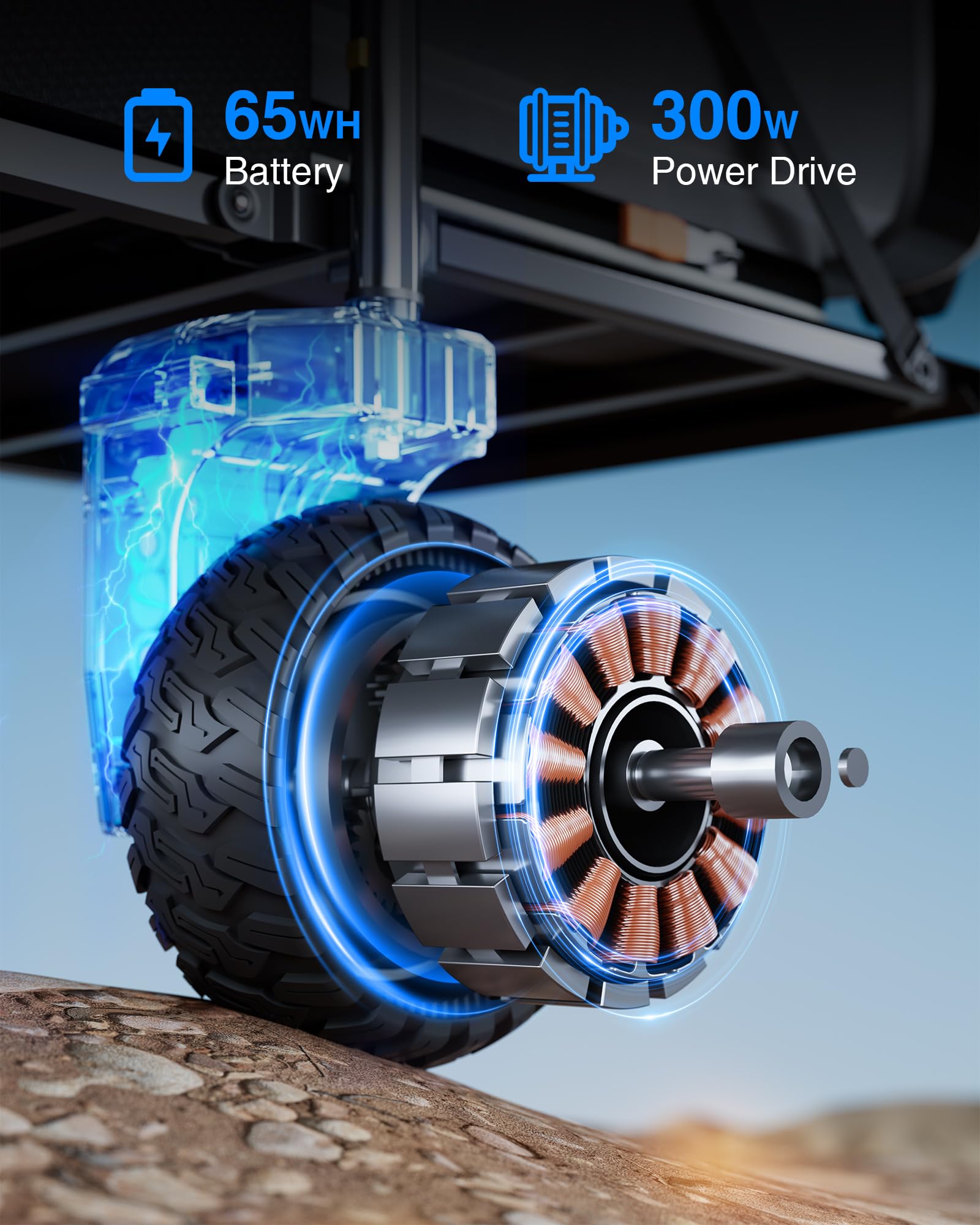 Everyfun Carro eléctrico utilitario de carga de 330 libras, carro de playa plegable de 180 L con control remoto, 4 velocidades, ruedas todo terreno para camping, playa, jardín y compras
