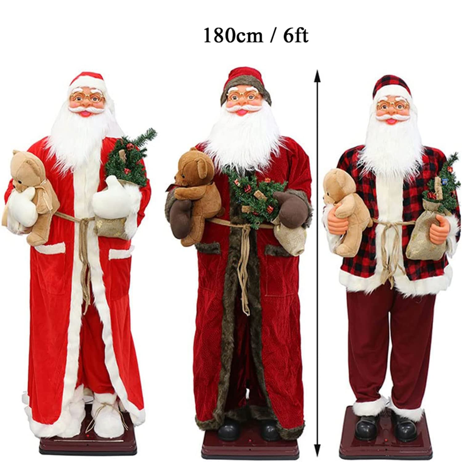 Amazon.co.jp: ライフサイズのエレクトリッククリスマスサンタと8つの