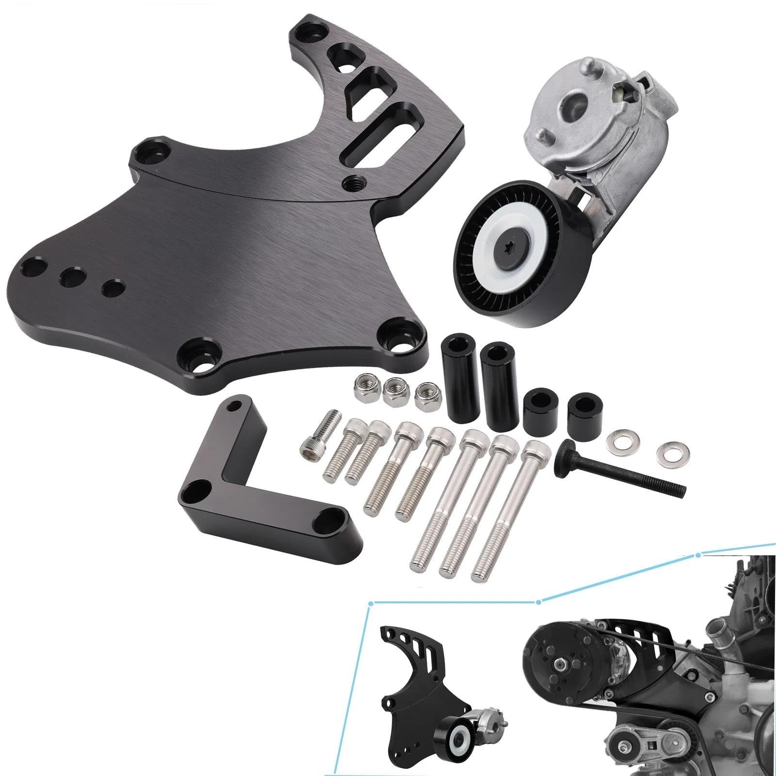 Silentblock Soporte Motor Soporte del Compresor 508 A/C con Kit Tensor LS Motor De Camión para Chevy para GMC para SUV 1999-2013 Soporte Motor con Alta Resistencia
