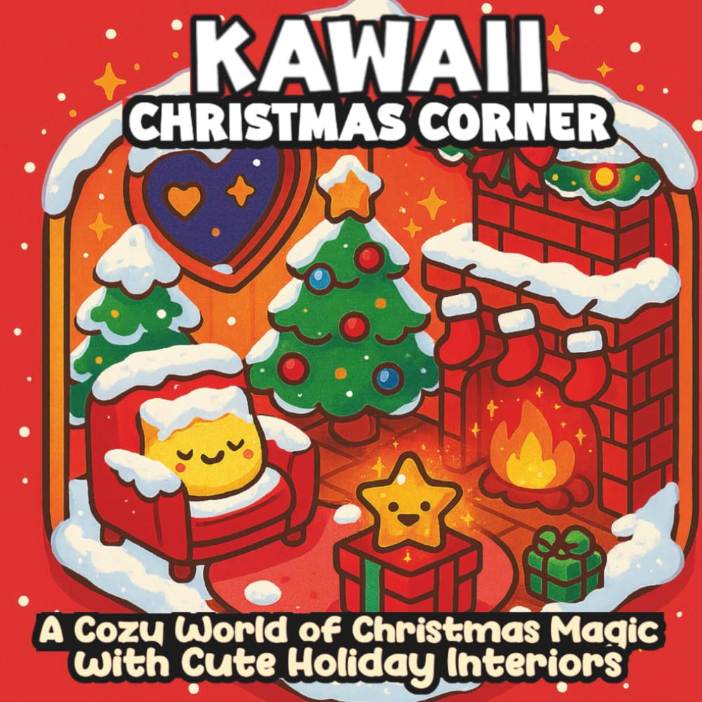 KAWAII CHRISTMAS CORNER Coloring Book for Teens&Adults: A Cozy World of Christmas Magic with Cute Holiday Interiors