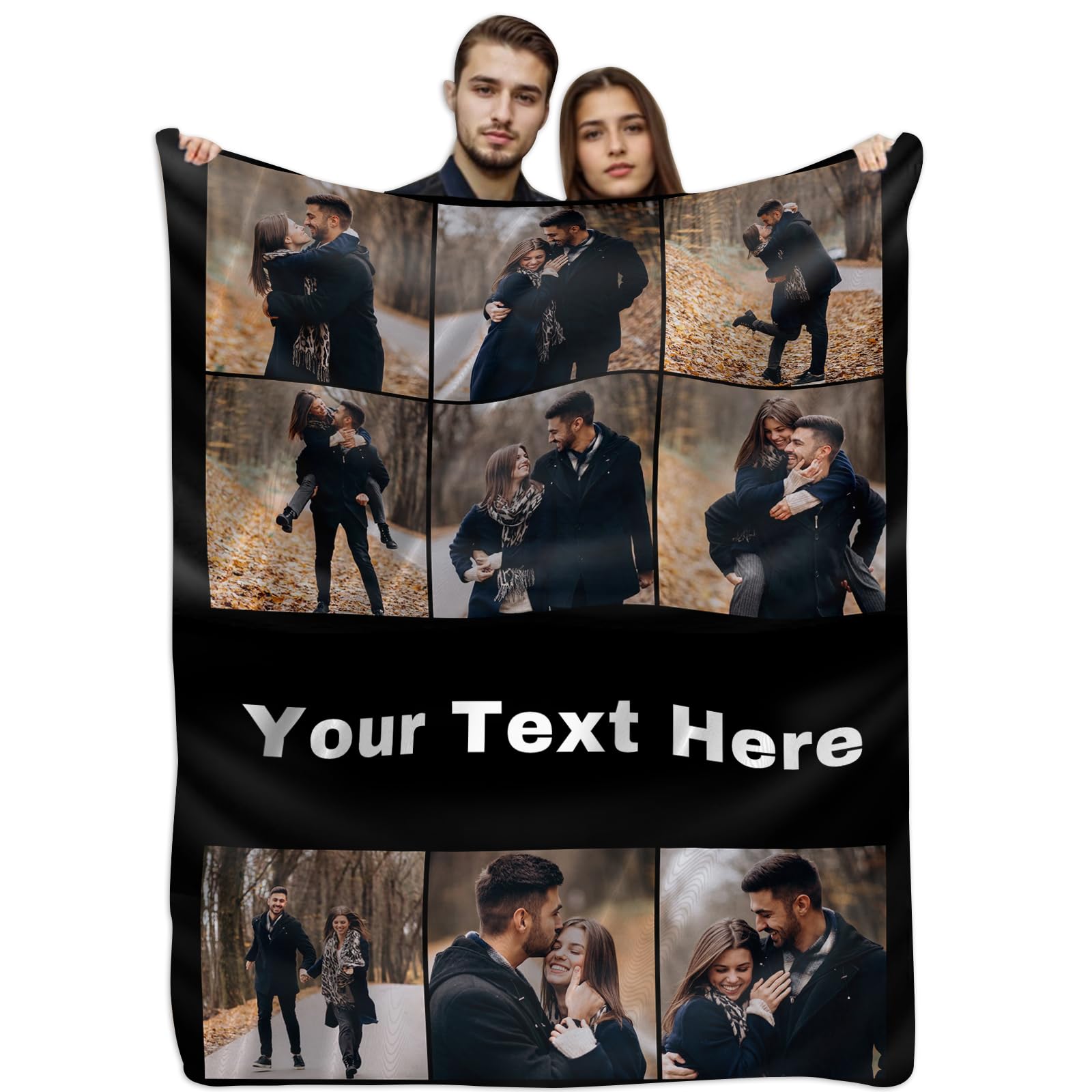 Personalised Photo Blanket for Adult Kids Custom Blanket with Picture Text Personalised Photo Gifts for Her, Girlfriend, Mum, Dad Personalized Blanket Gifts for Valentines Day Birthday Anniversary
