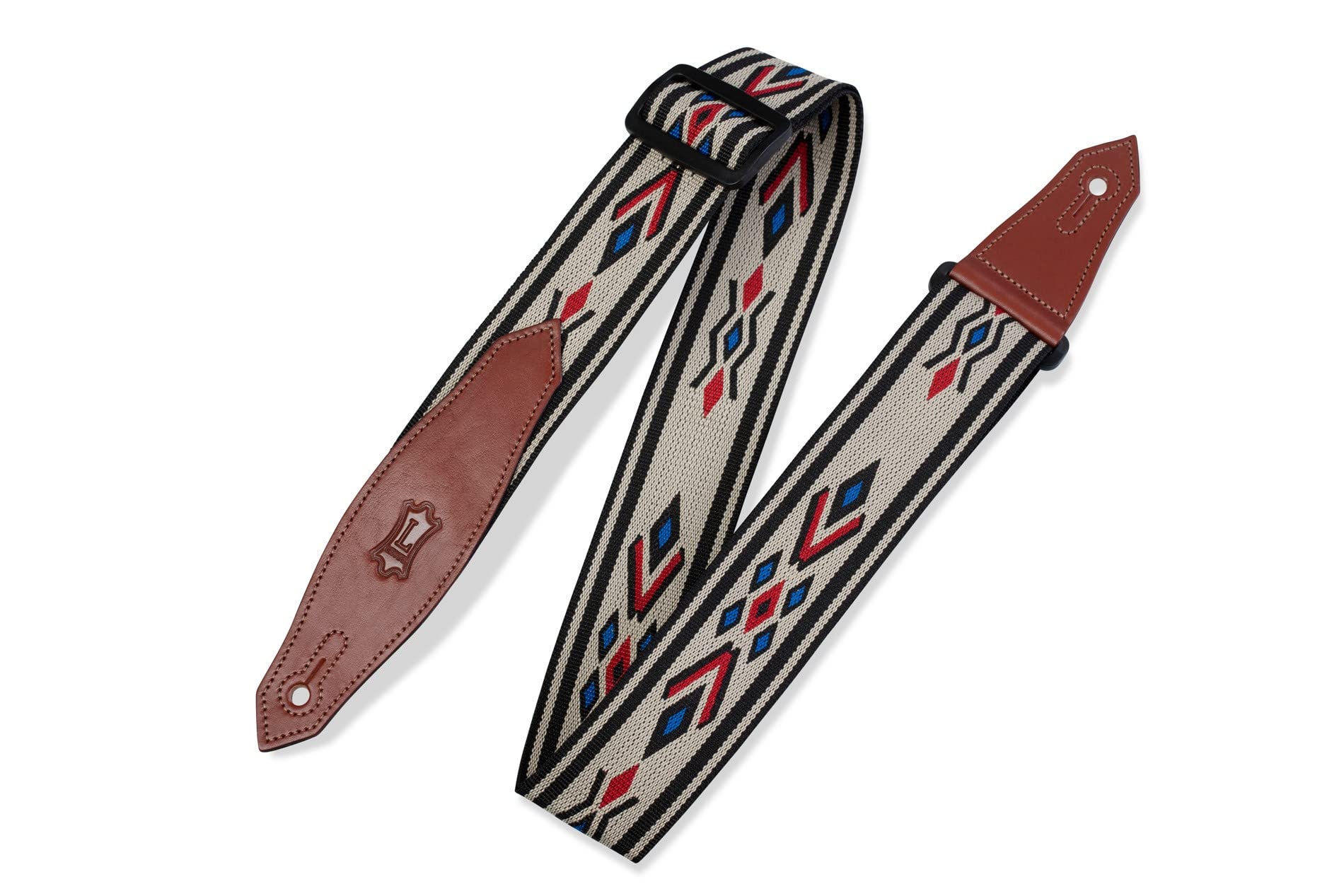 Levy's Leathers 2" Polypropylene/Jacquard Weave Guitar Strap with Leather Ends (MSSN80-MLT)