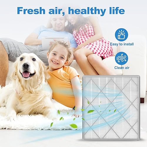 Miniatura 6 de Vagmecip HE401 - Filtro HEPA de repuesto compatible con Shark HE400 HE401 HE402 HE405 purificador de aire 4, HE4FKPET, 2Hepa+2Pre-Filter