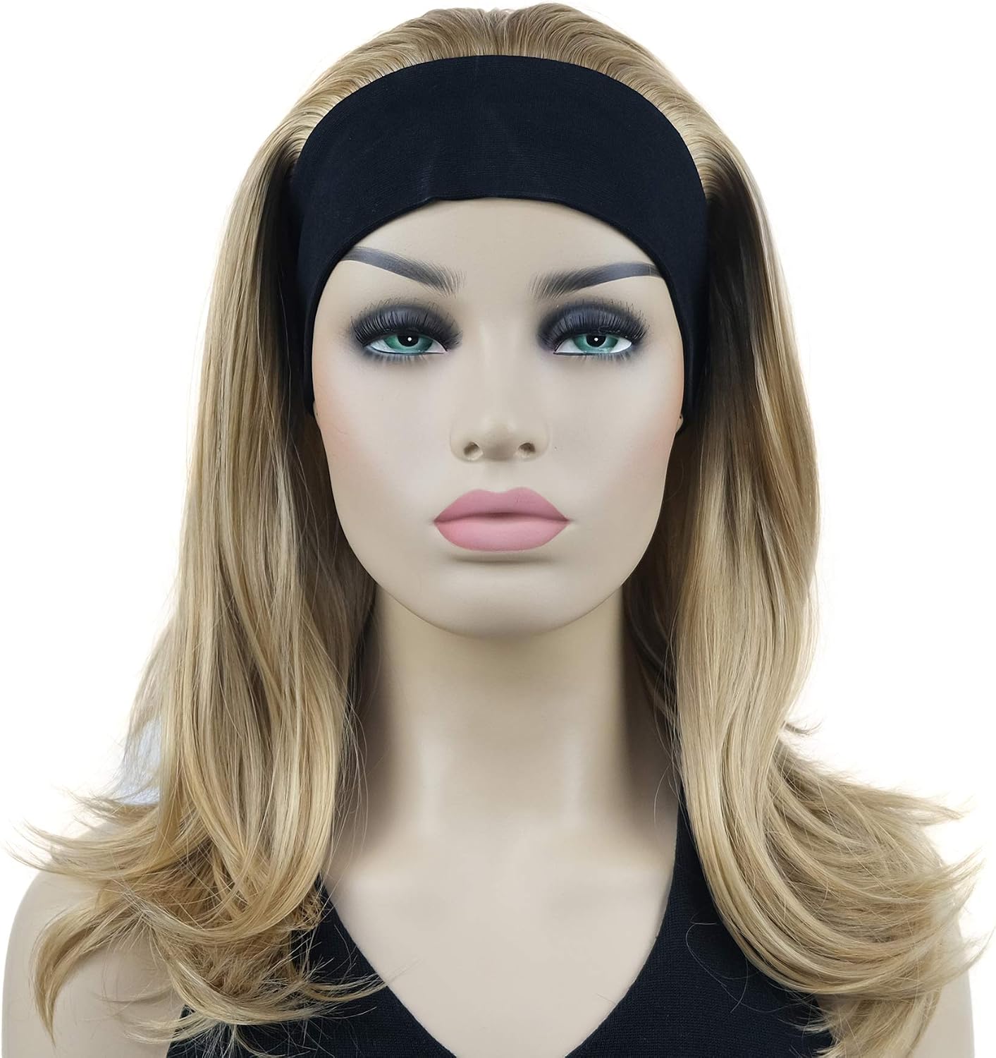 Lydell Long Straight Wavy Hair Wigs Headband Synthetic Wigs (24B Light Butterscotch)
