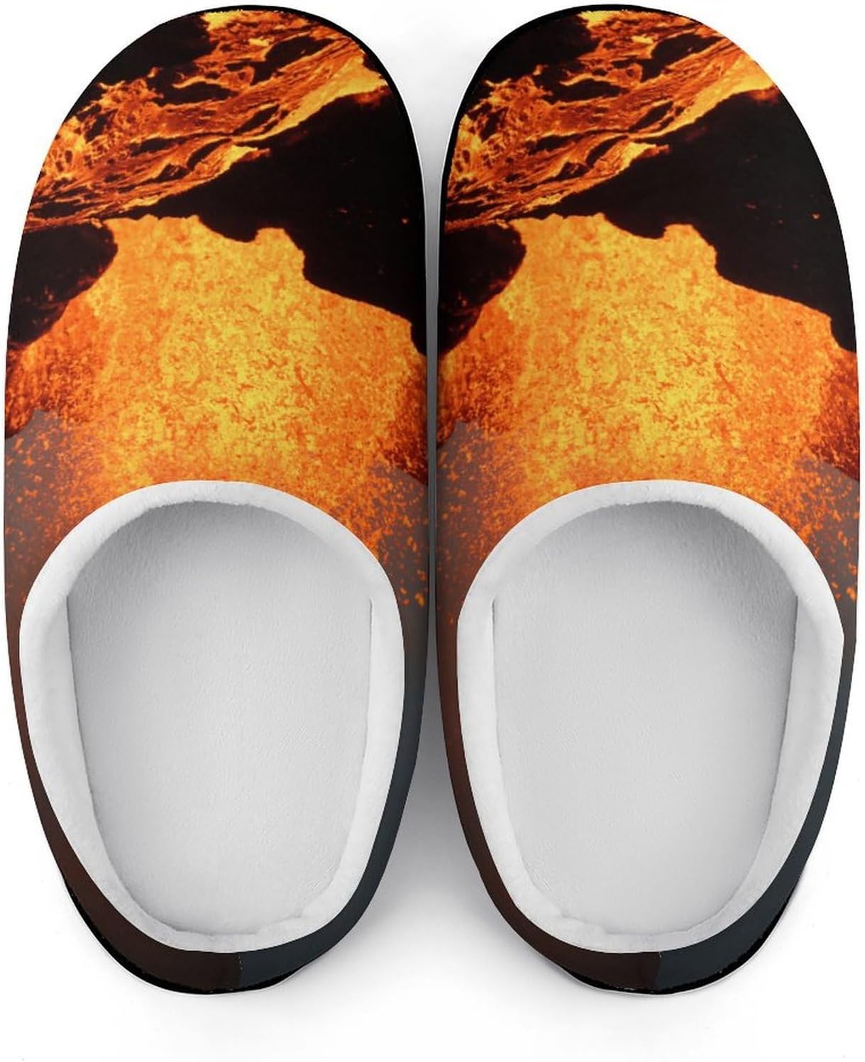 Magma Volcanoes Eruption Women's House Slippers Memory Foam Warm Shoes Spa Rubber Sole Indoor Outdoor