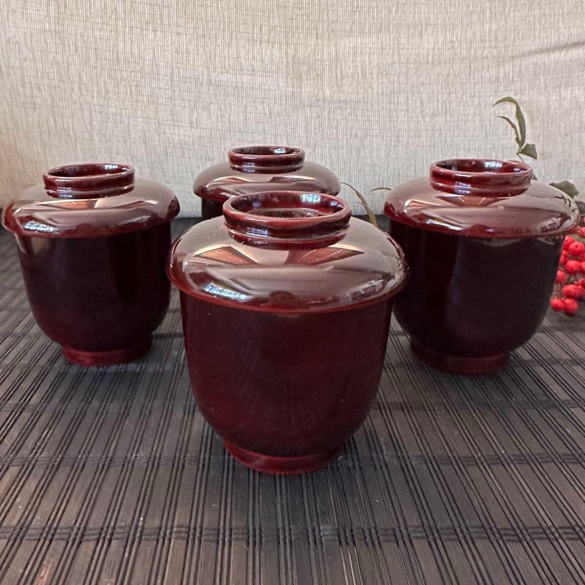 輪島塗 蓋付 椀 吸飲椀 波 鳥 金彩 蒔絵 松 黒 漆塗り 木箱付 輪島塗