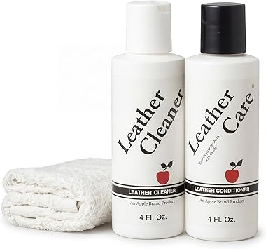 Apple Brand Leather Cleaner & Conditioner Kit - for Use On Leather Purses, Handbags, Shoes, Boots & Accessories - Safe On Colored and Natural Leather