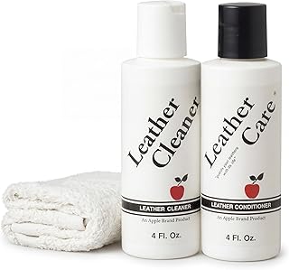 Apple Brand Leather Cleaner & Conditioner Kit - for Use On Leather Purses, Handbags, Shoes, Boots & Accessories - Safe On Colored and Natural Leather