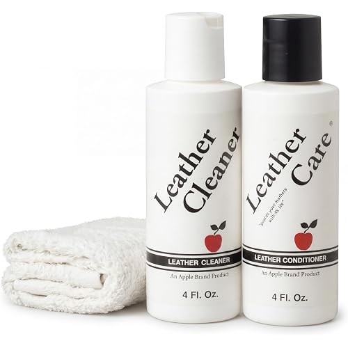 Apple Brand Leather Cleaner & Conditioner Kit - for Use On Leather Purses, Handbags, Shoes, Boots & Accessories - Safe On Colored and Natural Leather