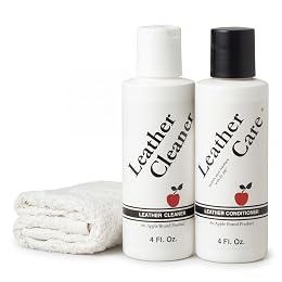 Apple Brand Leather Cleaner & Conditioner Kit - for Use On Leather Purses, Handbags, Shoes, Boots & Accessories - Safe On Colored and Natural Leather