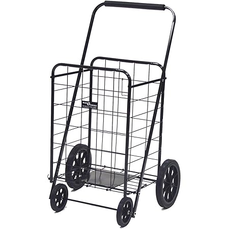 Amazon Com Easy Wheels Super Shopping Cart Black Home Kitchen