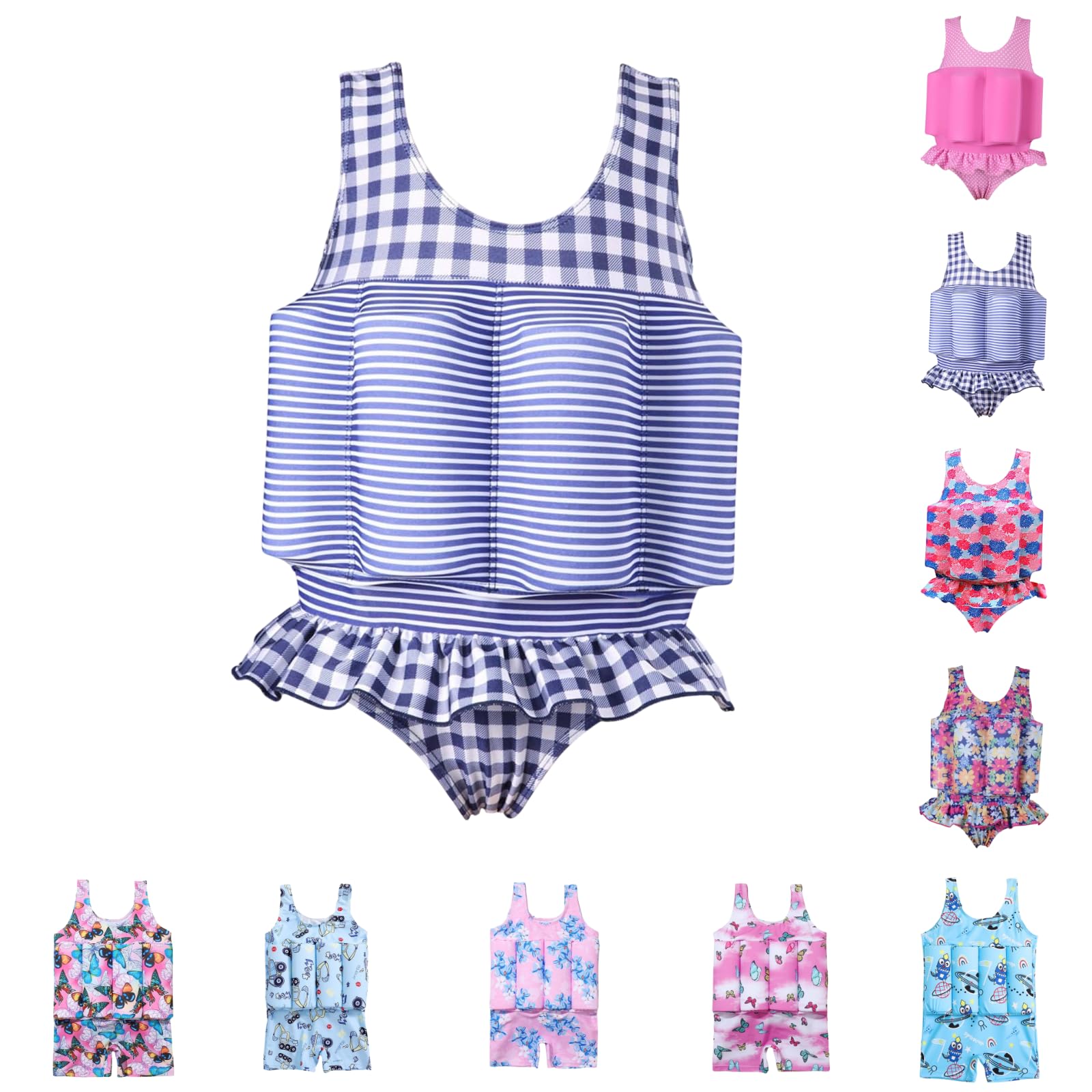 Maillot De Bain GarçOns Et Filles, Plage Anti Noyade Maillot De Bain Flottant Bebe Enfant avec Flotteur Une PièCe BouéE IntéGré BéBé GarçOn Filles Flotteurs Ajustables pour Natation DéButant Enfants