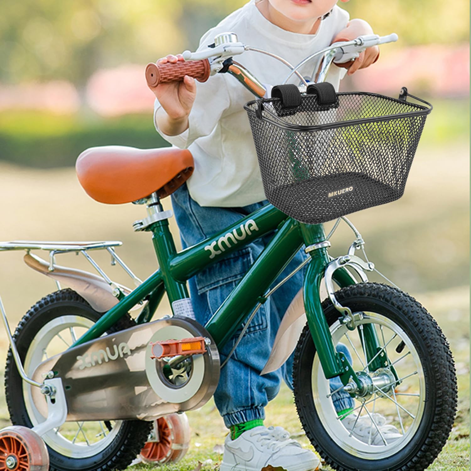 Panier de vélo pour enfants – Panier de vélo avant pour enfants, en métal, accessoire décoratif mignon pour vélos et scooters pour enfants