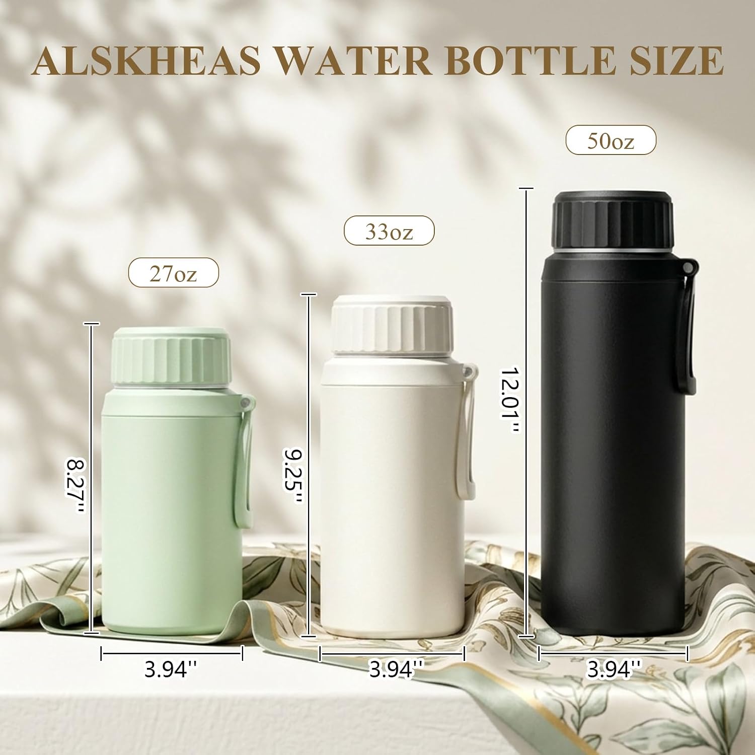 50oz Insulated Water Bottle with Strainer for Hot and Cold Drinks