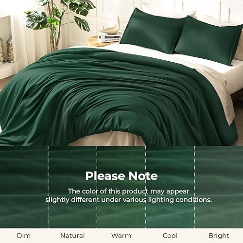 Miniatura 111 de Litanika - Juego de edredón de tamaño queen extragrande, 3 piezas, color verde salvia, ligero, unicolor, para todas las estaciones, esponjoso Verde
