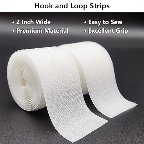 Miniatura 3 de Matenf Tiras de velcro para coser, 2 pulgadas de ancho, fáciles de coser, excelente agarre, no adhesivas, cinta entrelazada, cinta de gancho y bucle