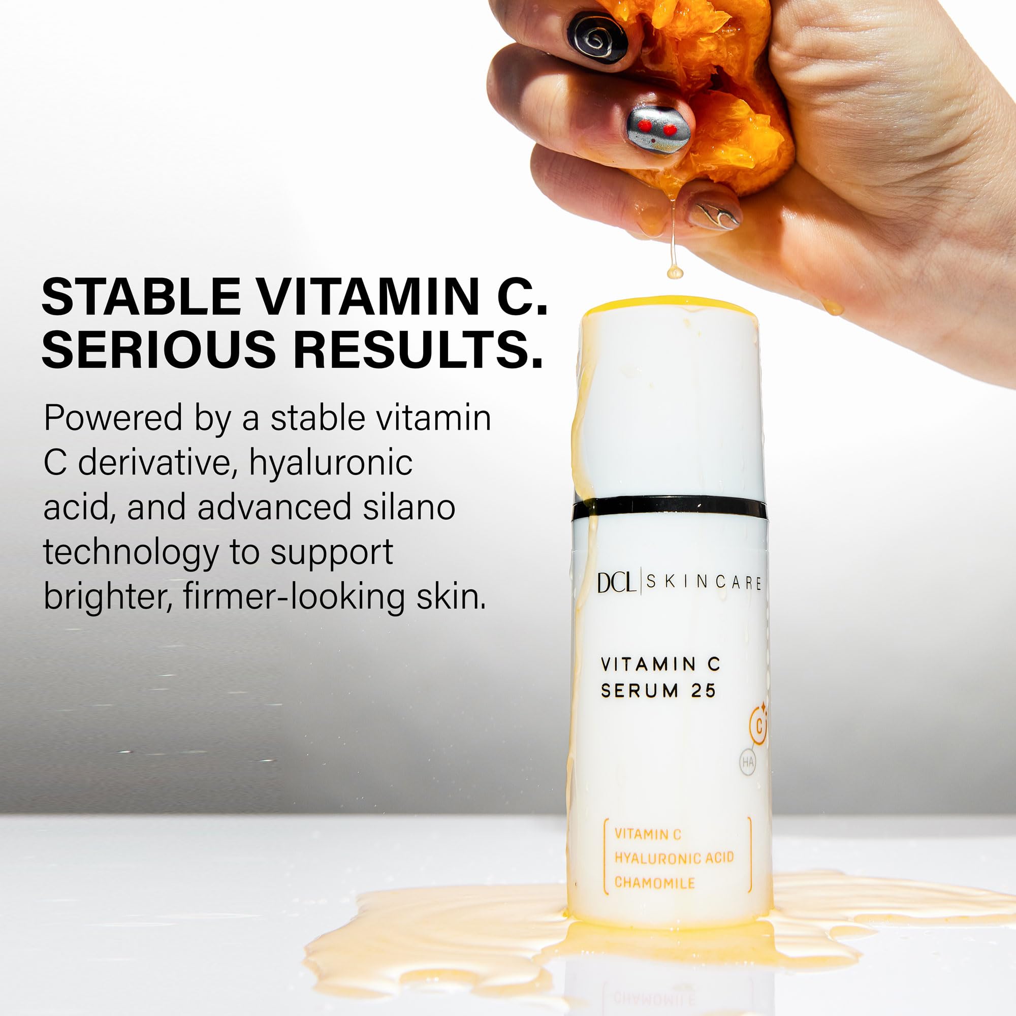 DCL Skincare Vitamin C Serum 25 with Ethyl Ascorbic Acid & Hyaluronic Acid, 1 fl oz