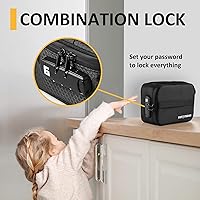 Vista 4 de GENTINGBRO Bolsa con Cerradura de Combinación Bolsa de Medicina Viaje Almuerzo Negro