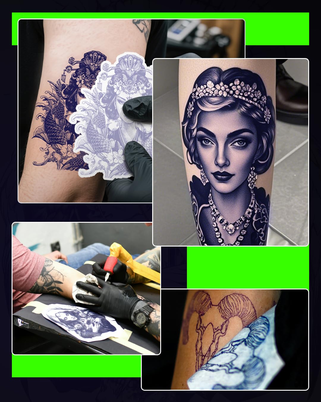 Thermocopieur Tatouage Bluetooth P84 Imprimante Stencil 5 Feuilles Papier Transfert Noir