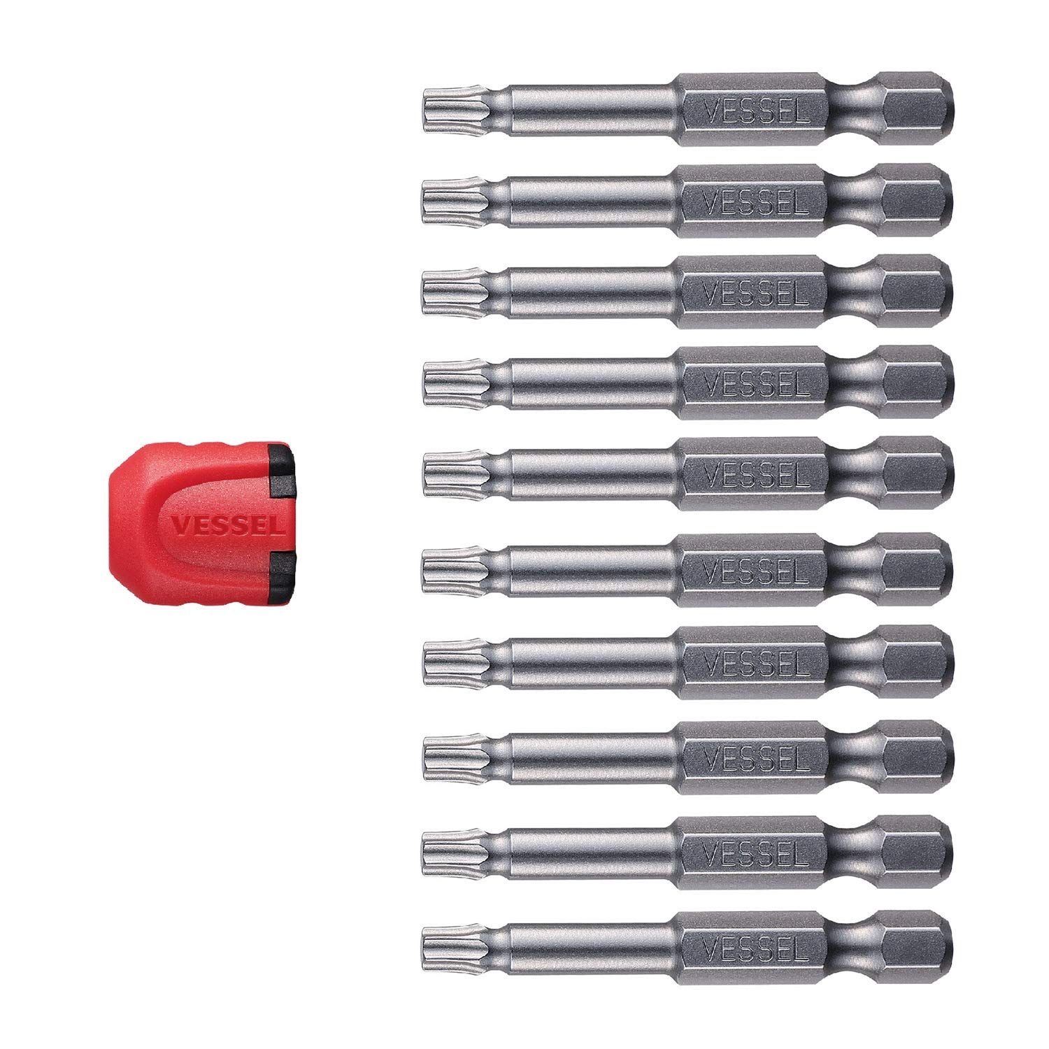 TORX T25 50 mm puntas de destornillador de impacto VESSEL EMGETX2550P10T juego de torsion
