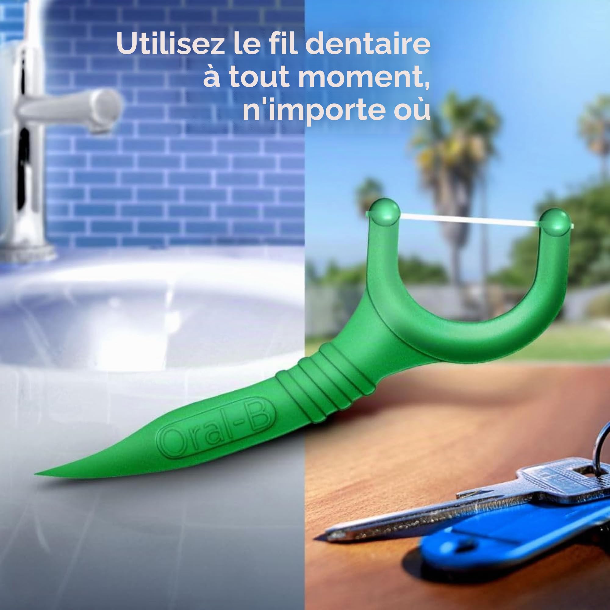 Oral B Plus Scope Outlast Lot de 6 sachets de 75 porte-fils dentaires Menthe longue durée