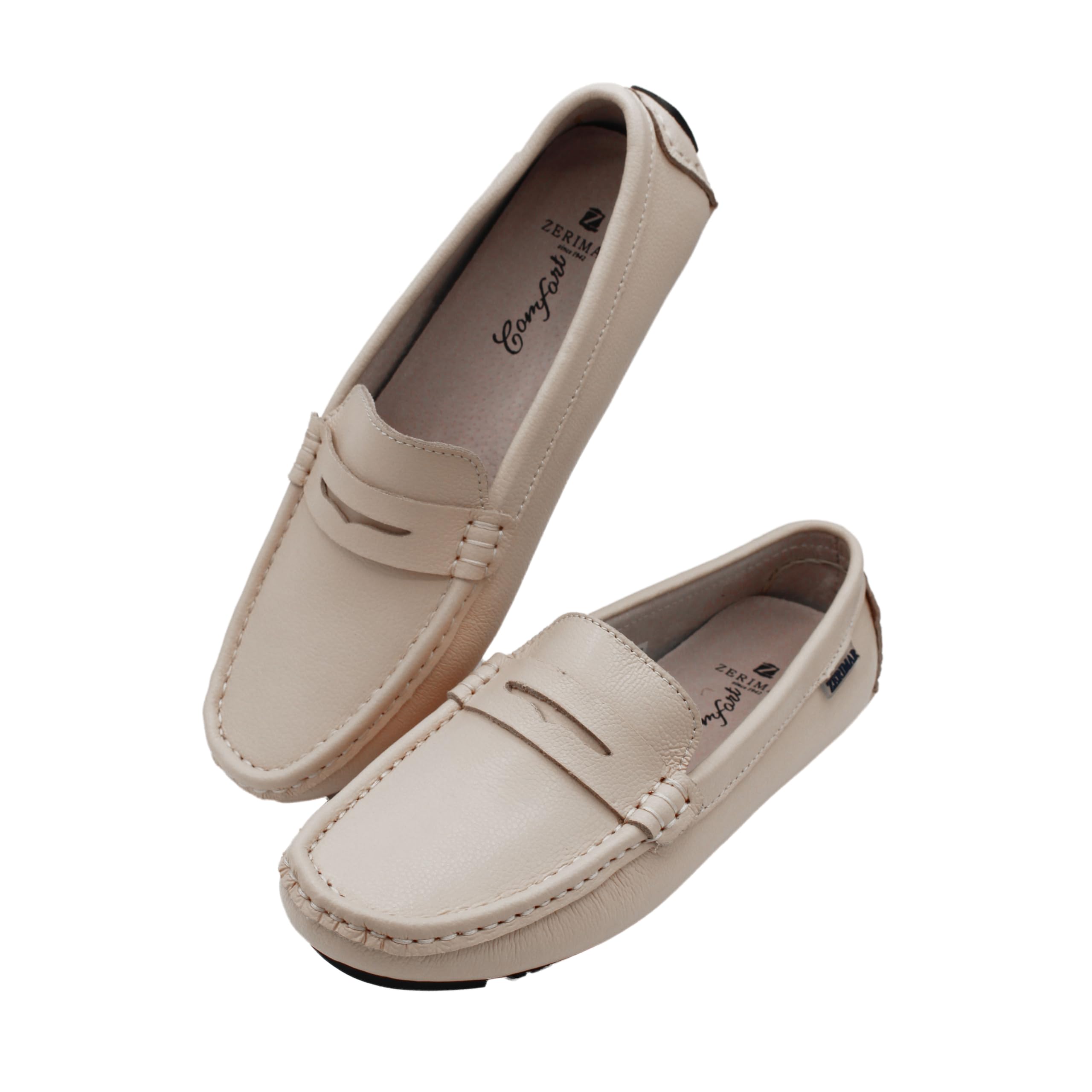 Zerimar Mocassini Ragazza | Loafers Casuale Donna Pelle | Mocassini Loafers Cuoio | Loafers Ragazza Pelle | Mocassini Loafers Classici Donna