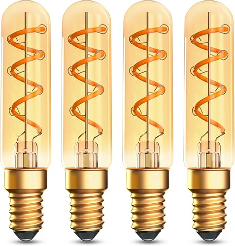 Bombillas LED E12 de 3 W regulables, equivalente a 40 W, blanco cálido 2700 K, bombillas de filamento tubular para candelabro, ventilador de techo,