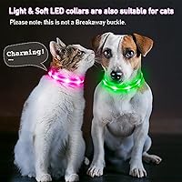 Vista 4 de Collares iluminados para perros pequeños, medianos y grandes, collar de perro LED ajustable, collar recargable suave brillante para perros y gatos