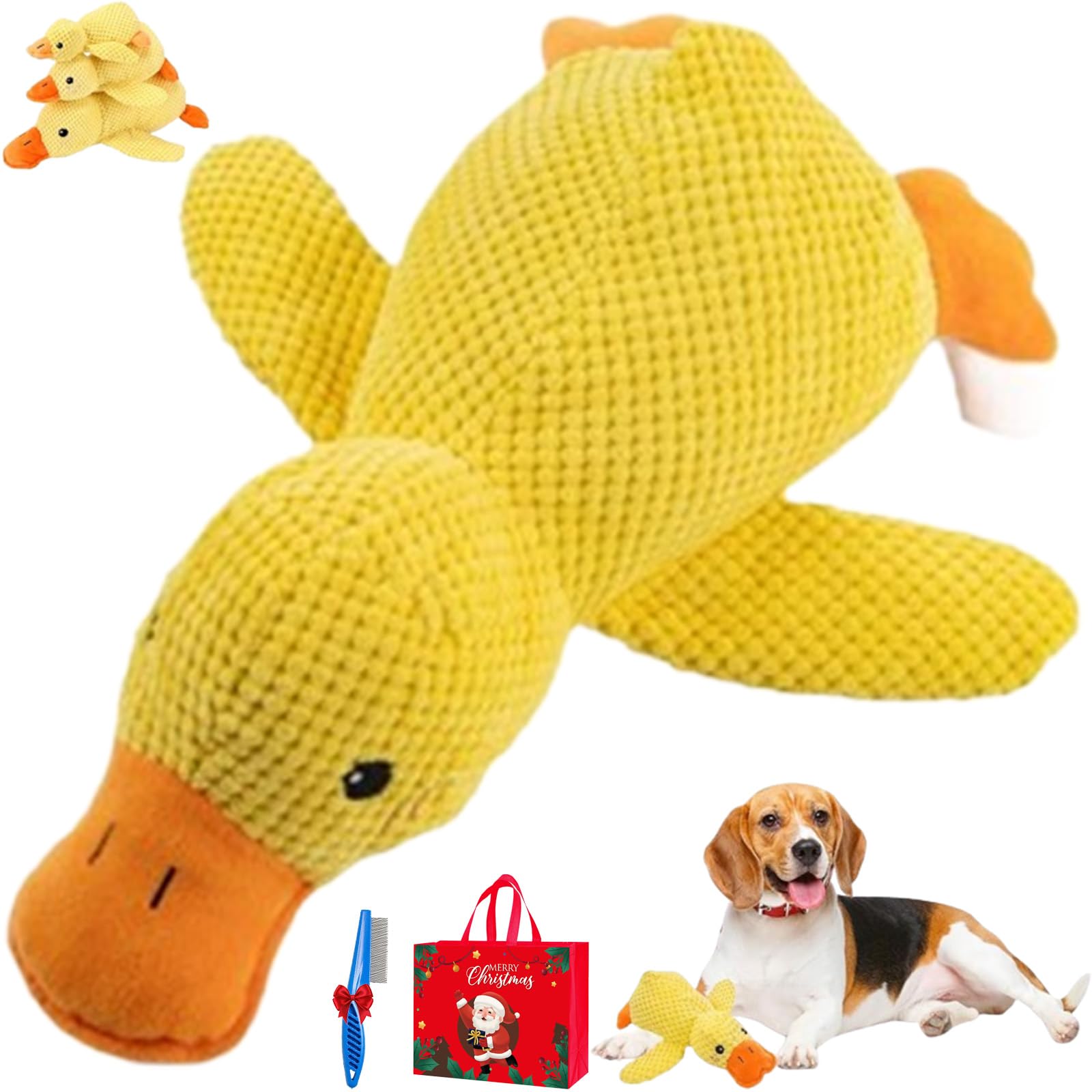 2026 New Paw Love Calming Duck, Pawlove Interactive Plush Duck, Calming Quack Ducks Toys for Dogs Boredom, Soft Stuff Pet Chew Toy,Bright Yellow Anxiety Dog Doll,for Indoor Puppy Small Dog (Yellow, M)